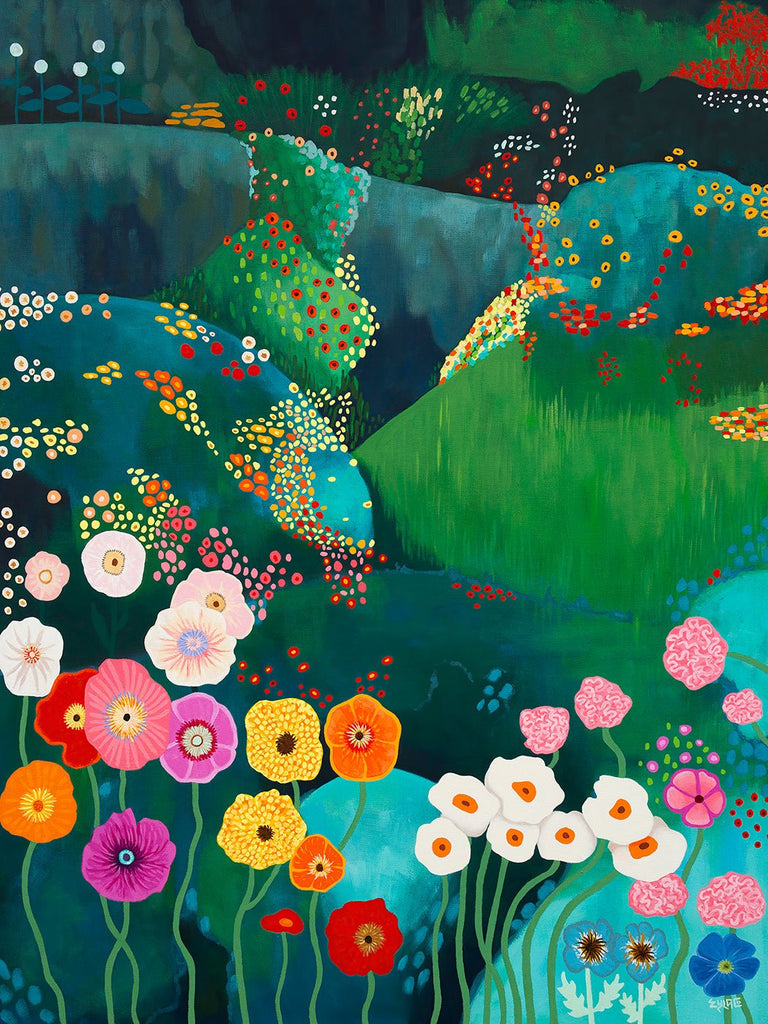 Colorful Garden アクリル画 the-garden-wall-